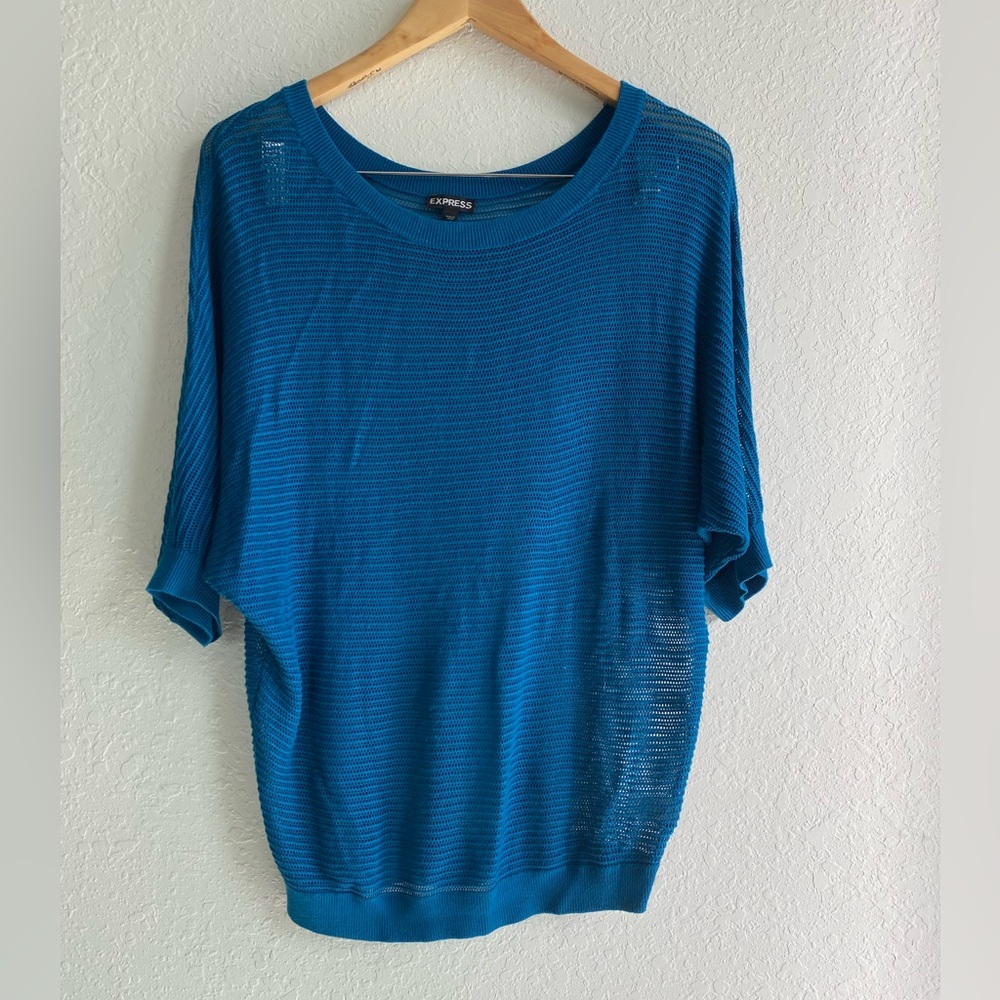 Express White Open knit Dolman sweater Women